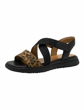 Sandale Tamaris, negru/animal print