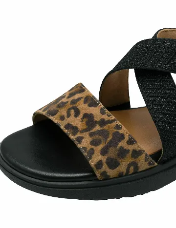 Sandale Tamaris, negru/animal print