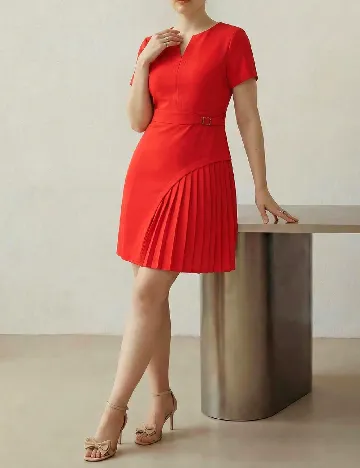 Rochie scurta MOTF Plus Size, portocaliu