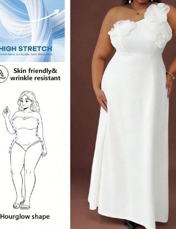 Rochie lunga SHEIN CURVE, alb