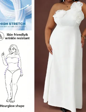 Rochie lunga SHEIN CURVE, alb