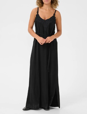 Rochie lunga Cream, negru