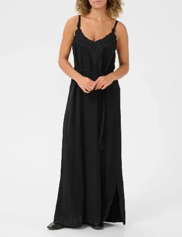Rochie lunga Cream, negru