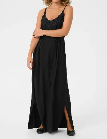 Rochie lunga Cream, negru