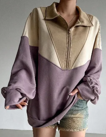 Bluza Dazy, crem/mov