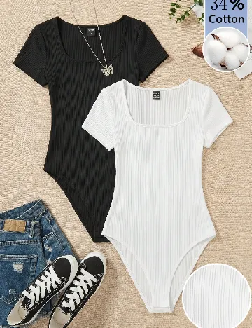 Set body SHEIN, alb/negru