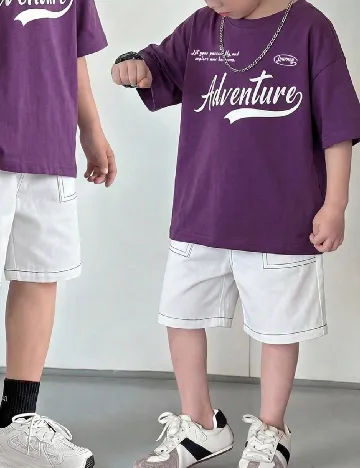 Compleu Shein Kids, alb/mov