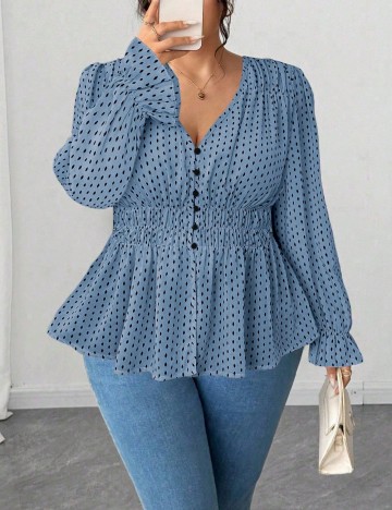 Bluza SHEIN CURVE, albastru