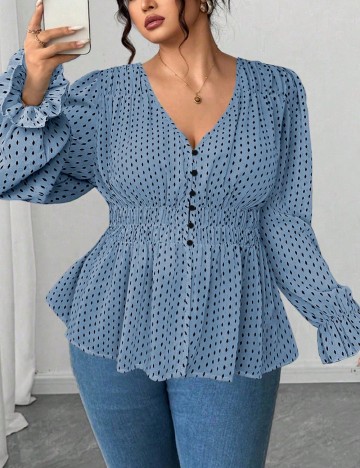 Bluza SHEIN CURVE, albastru