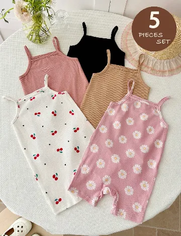 Set salopete 5 bucati Shein Kids, mix culori