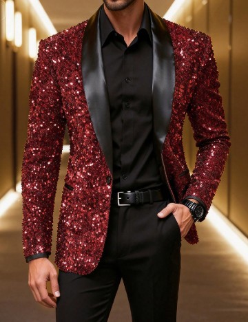 Costum SHEIN, rosu/negru
