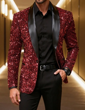 Costum SHEIN, rosu/negru