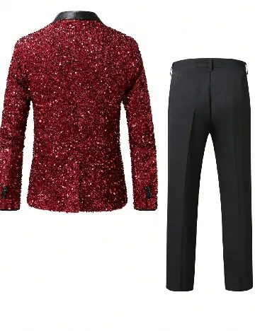 Costum SHEIN, rosu/negru