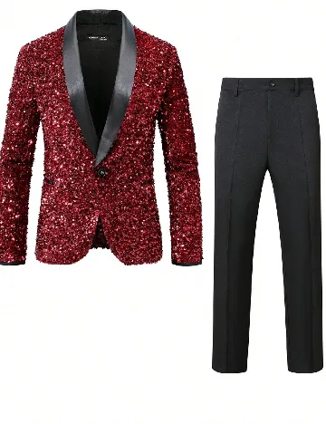 Costum SHEIN, rosu/negru
