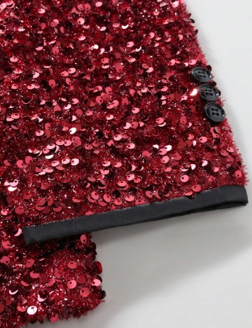 Costum SHEIN, rosu/negru