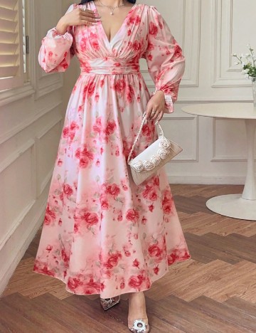 Rochie lunga SHEIN CURVE, roz