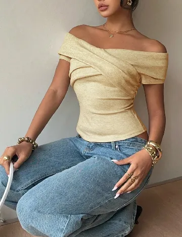 Top SHEIN, galben deschis