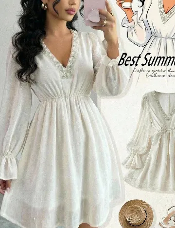 Rochie scurta SHEIN, ecru