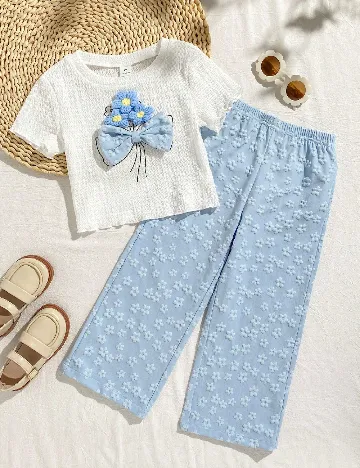 Compleu Shein Kids, bleu/alb
