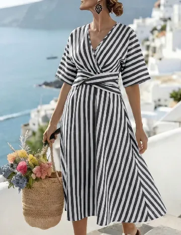 Rochie lunga SHEIN CURVE, alb/gri