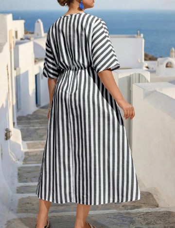 Rochie lunga SHEIN CURVE, alb/gri