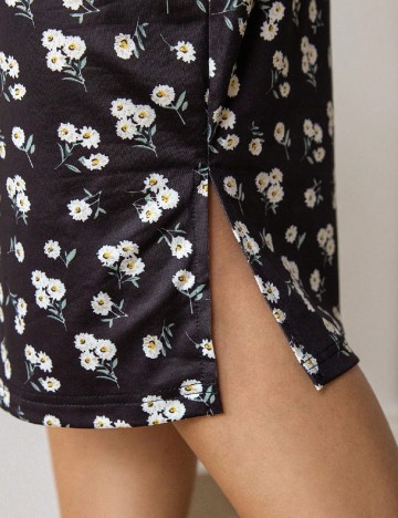Set Fuste 2 bucati SHEIN CURVE, floral print/negru