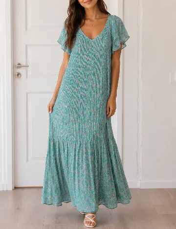 Rochie medie Ichi, verde