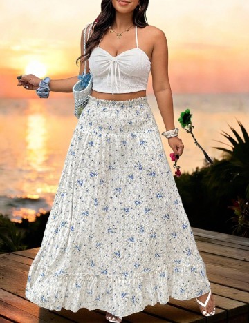 Fusta SHEIN CURVE, floral print