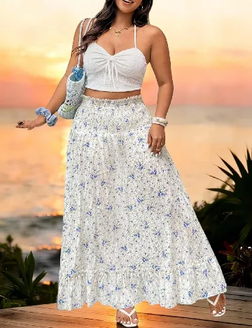 Fusta SHEIN CURVE, floral print