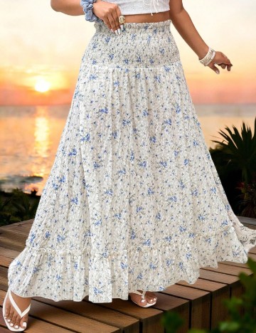 Fusta SHEIN CURVE, floral print