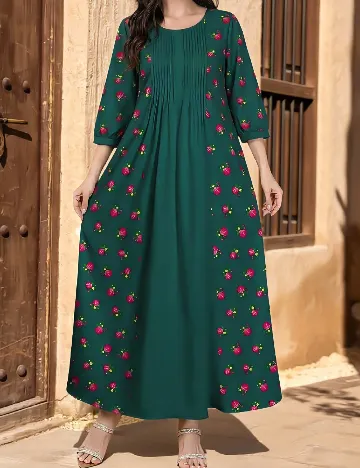 Rochie lunga SHEIN, verde/roz