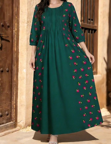 Rochie lunga SHEIN, verde/roz