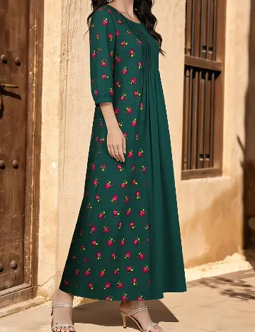 Rochie lunga SHEIN, verde/roz