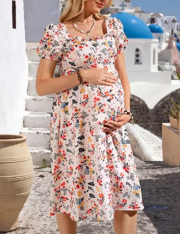 Rochie medie SHEIN Maternity, floral print