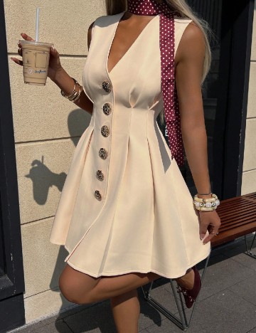Rochie scurta SHEIN, crem