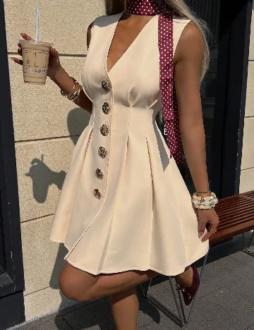 Rochie scurta SHEIN, crem
