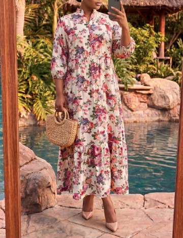 Rochie lunga SHEIN CURVE, floral print