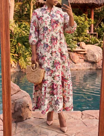 Rochie lunga SHEIN CURVE, floral print