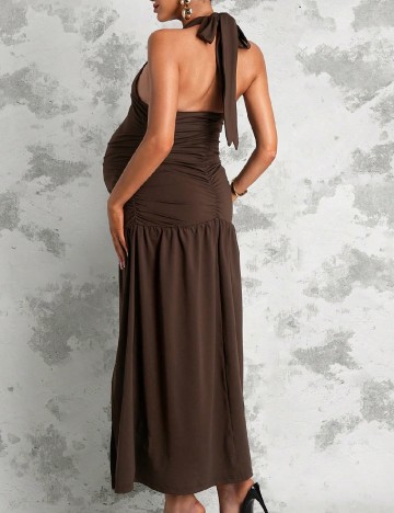 Rochie lunga SHEIN Maternity, maro