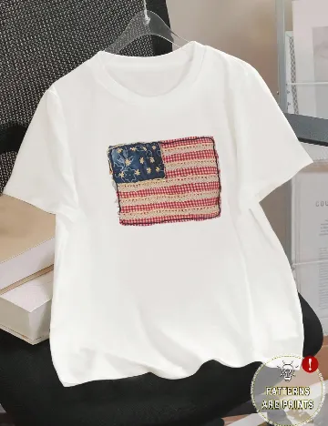 Tricou Oversize SHEIN, alb