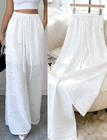 Pantaloni SHEIN, alb