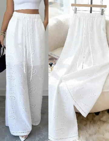 Pantaloni SHEIN, alb