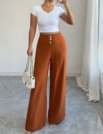 Pantaloni SHEIN, caramiziu