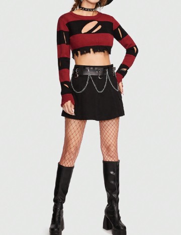 Top Romwe, rosu/negru