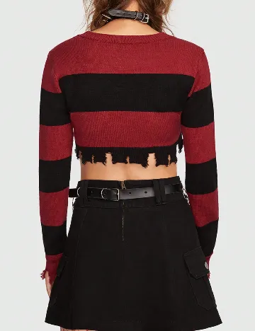 Top Romwe, rosu/negru