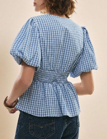 Bluza SHEIN, albastru/alb