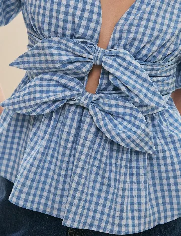 Bluza SHEIN, albastru/alb