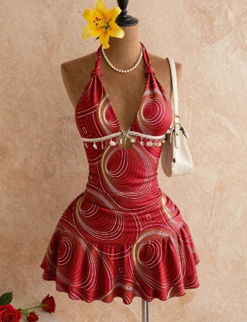 Rochie scurta SHEIN, rosu