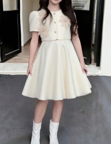 Rochie Shein Kids, ecru