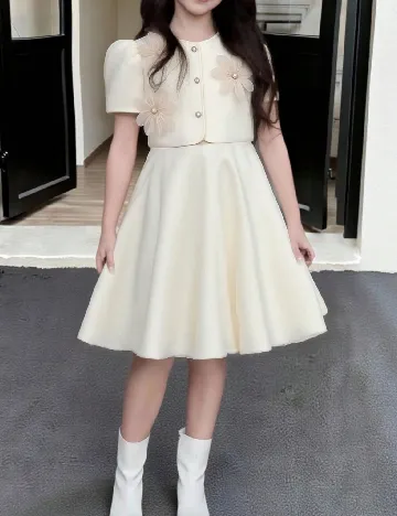Rochie Shein Kids, ecru